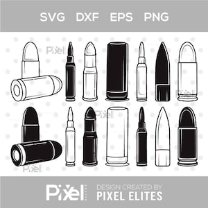 Silueta de bala, bala de pistola svg, munición svg, munición svg, balas signo svg, paquete de bala svg