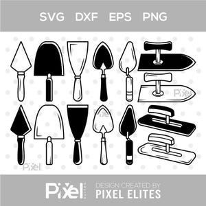 Trowel SVG Bundle | Masonry Silhouette | Bricklaying Trowel Cut Files | Construction & Gardening Clipart | Cricut and Silhouette Compatible