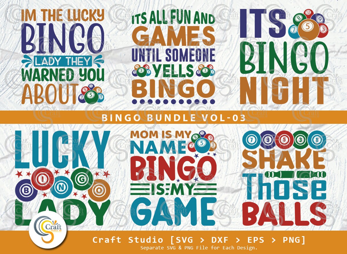 Bingo SVG Bundle Bingo Gift Svg Bingo Games Svg Crazy Bingo Etsy Canada