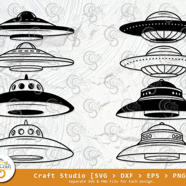 UFO SVG, Flying Saucer Silhouette, Alien Invasion Svg, Alien Spaceship Svg, Alien Ship Svg, UFO bundle