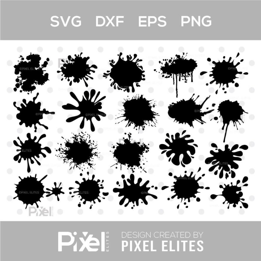 Ink Splatter SVG Cut File, Paint and Blood Splatter Clipart, Slime ...