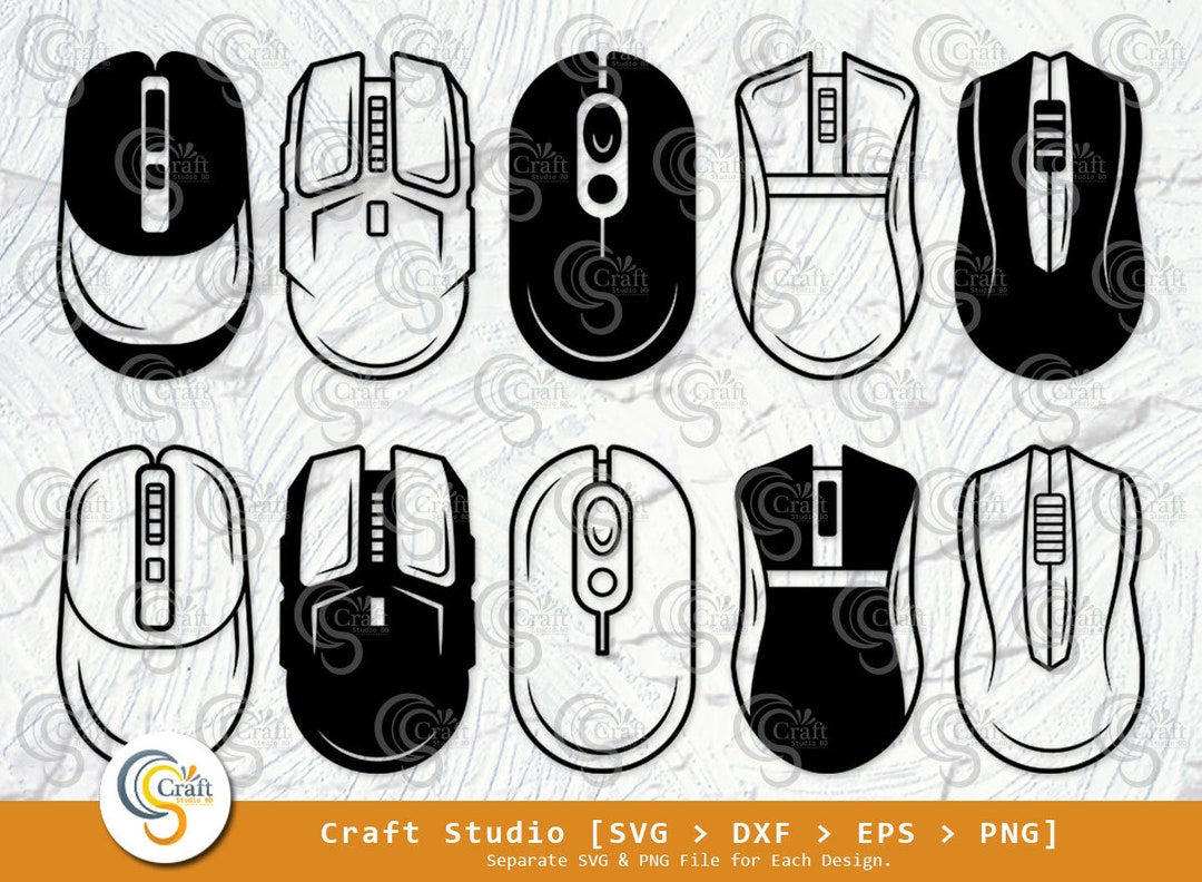 Computer Mouse Svg Silhouette Outline Cricut Cut Files Png Etsy