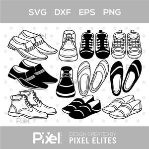Men&#39;s Shoes Silhouette SVG Bundle: Oxford, Casual, Formal (Digital Download)