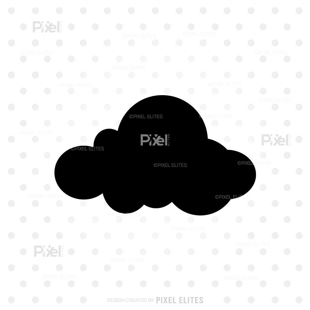 Cloud SVG Cut Files Bundle | Rain Cloud, Sky & Weather SVG, Black Cloud ...