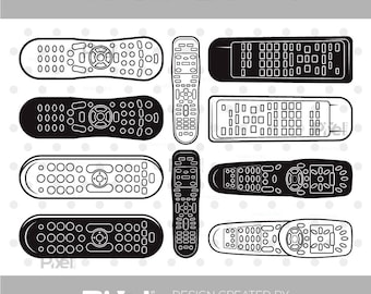 Remote Control SVG Bundle, TV Remote Silhouette Clipart, Electronics File