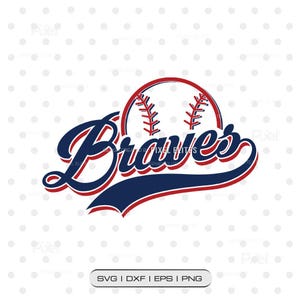 Braves SVG File, Baseball Team Logo Vector, Game Day PNG, Baseball T-Shirt Design Cricut Cut File