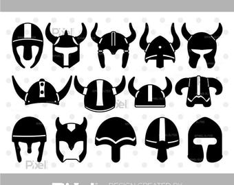 Viking Helmet SVG Bundle, Norse Warrior Clipart, Horned Helmet Svg Dxf Eps Png Digital Download