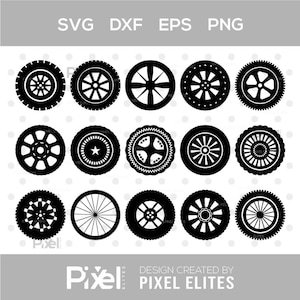 Tyre SVG Bundle: Tire & Wheel Silhouette Cut Files for Cricut