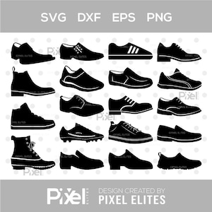 Men&#39;s Shoe SVG Bundle: Dress, Running & Sneaker Cut Files (Digital Download)