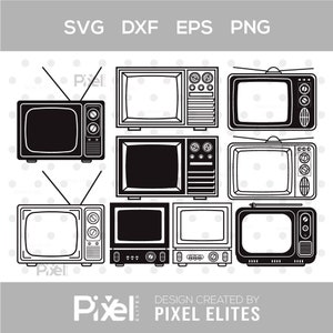 Silhouette televisiva, Retro TV Svg, Vecchia televisione Svg, TV Svg, TV elettronica Svg, Pacchetto Svg televisivo