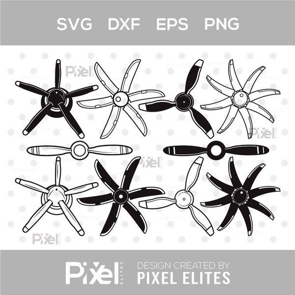 Aircraft Propeller Silhouette, Propeller Svg, Airplane Propeller Svg, Fly Propeller Svg, Aircraft Propeller Svg Bundle