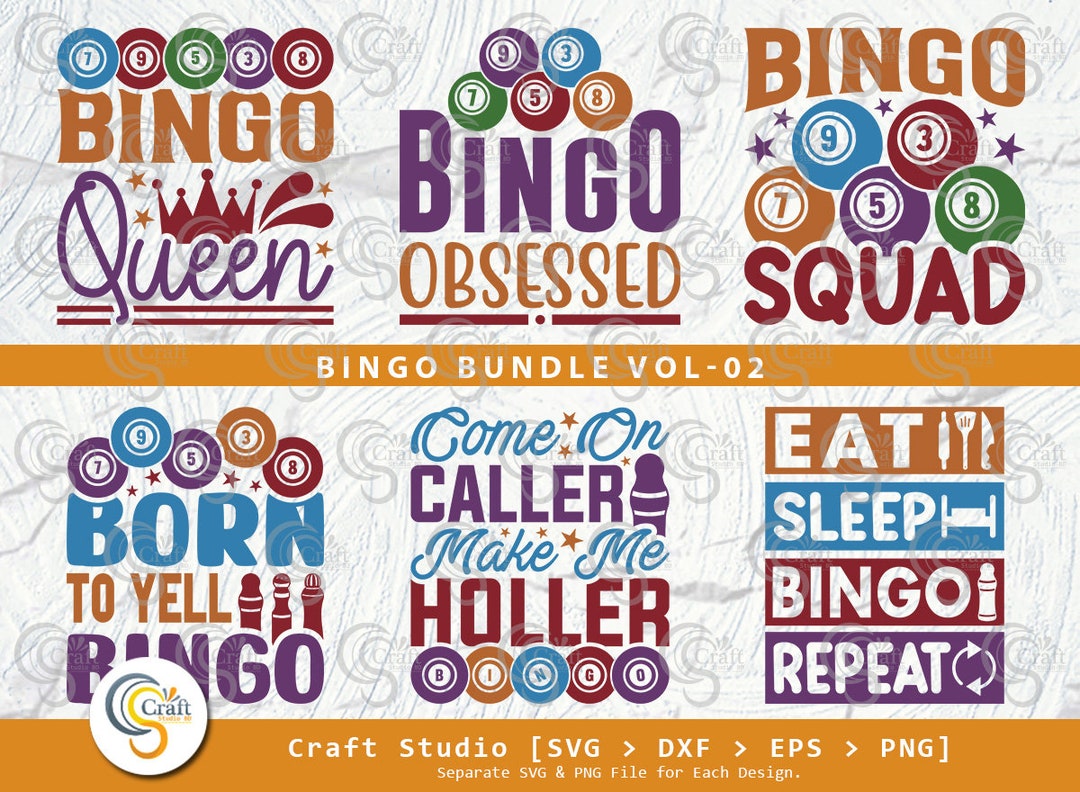 Bingo SVG Bundle, Bingo Gift Svg, Bingo Games Svg, Crazy Bingo Svg