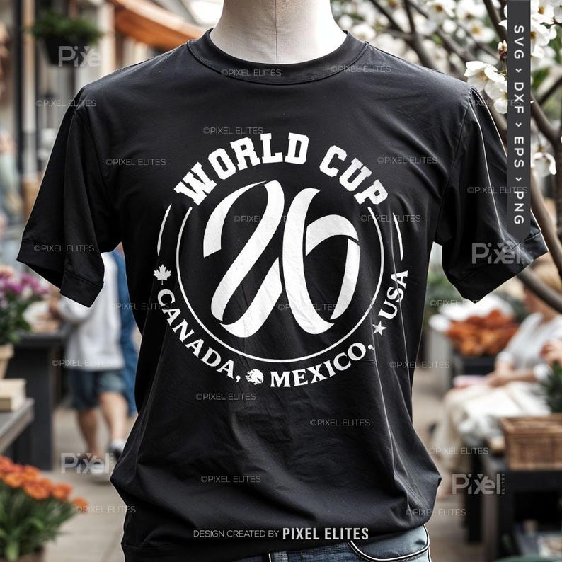 World Cup 2026 SVG Cut Files (dxf, eps, png) | USA, Canada, Mexico, Soccer T-Shirt Design, Football Logo image 3