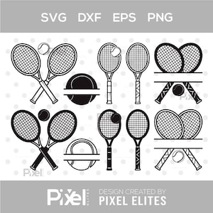 Tennis Silhouette, Tennis SVG, Tennis Racket Svg, Tennis Ball Svg, Sports Svg, Tennis Monogram Frame Svg, Tennis Bundle