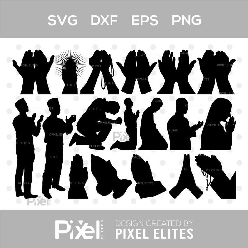 Pyaying Hand Cd R Dxf File Praying Hand SVG Silhouette Cut File, Praying Hands, Prayer, Christian ...