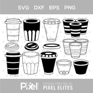 Plastic Cup SVG Bundle, Disposable Party Cup Cut Files, Plastic Glass Silhouette, One Time Use Drink Cup SVG for Cricut and Silhouette