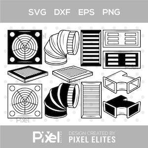 Air Duct Svg Silhouette Outline Cricut Cut Files Png Bundle