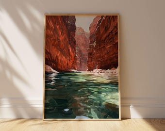 Grand Canyon River Art Print: Southwest Landscape (Digital Download)
