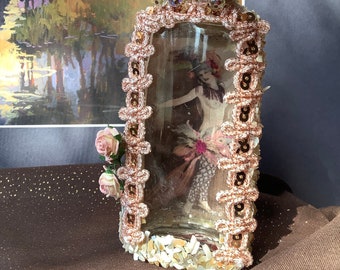 Girl in a Bottle, Yolanda, Series, Casino de Paris Show Girl, Vintage 1920s, Assemblage Fantasy Peep Show Showgirl, Fantasy Club, girlie art