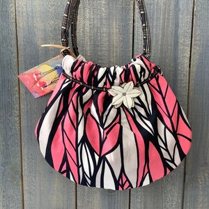 Boho Chic Tote Bag, Pink Floral Print, Soft Padded Handles