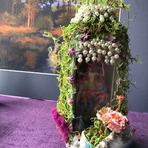 1920s Paris Showgirl Assemblage in Vintage Bottle, Peep Show Art image 8