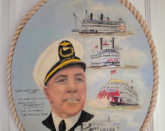 Vintage 1971 Geneva South Signed Print “island Queen” Steamboat