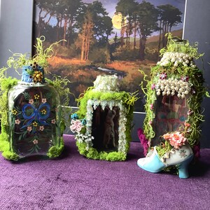 1920s Paris Showgirl Assemblage in Vintage Bottle, Peep Show Art image 9