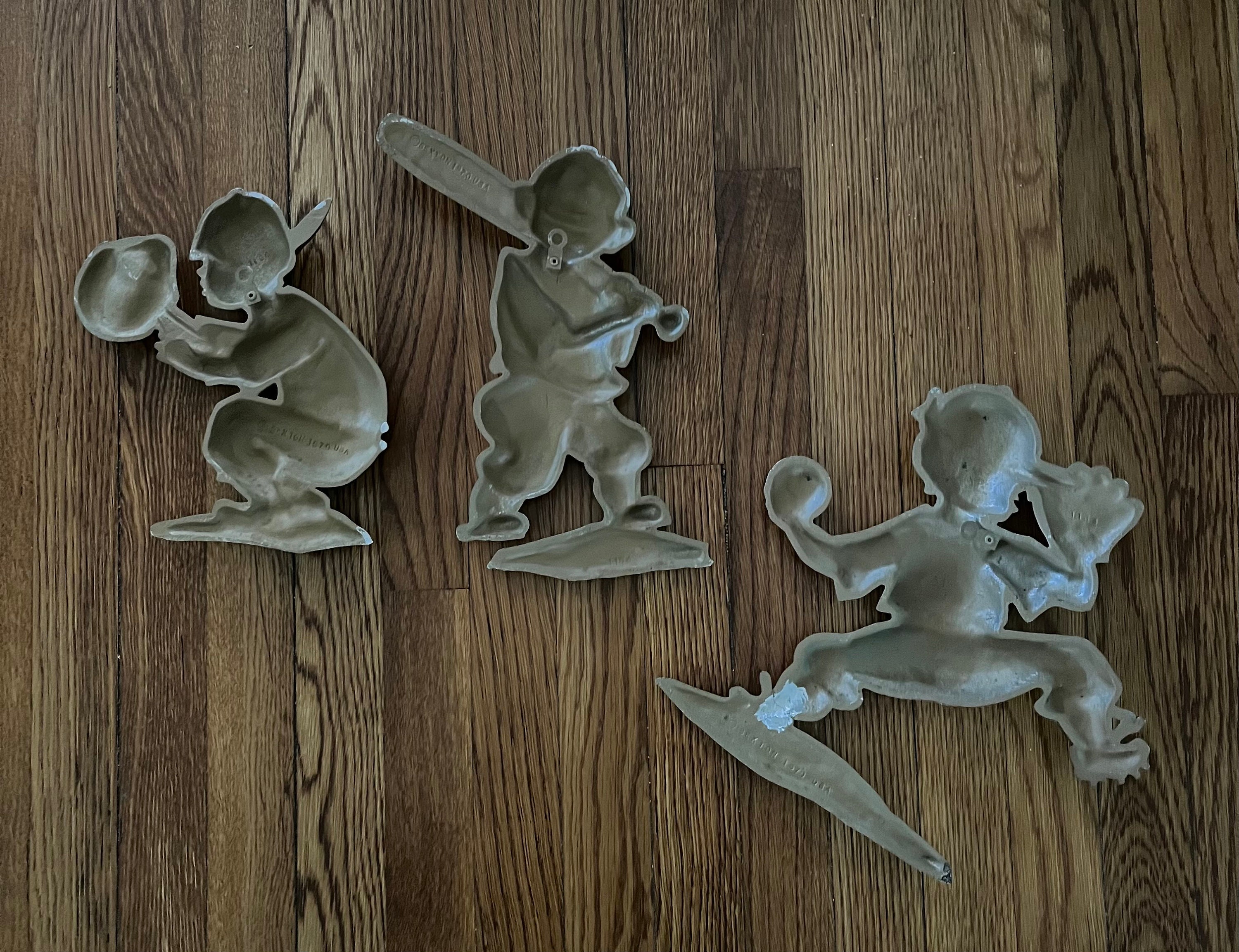 Set of 3 Sexton Diecast Baseball Boys, 1970 Plaques, Art