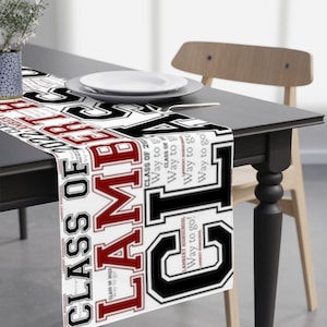 2024 Graduation Table Runner - Personalized Name Decoration for High School or college party, Custom design graduation for any year