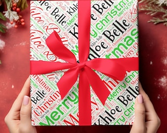 Personalized Wrapping paper Christmas, name wrapping paper Christmas,