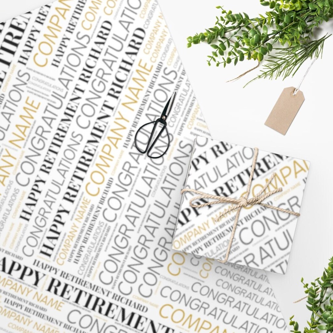 Retirement Gift Personalize Wrapping Paper Etsy