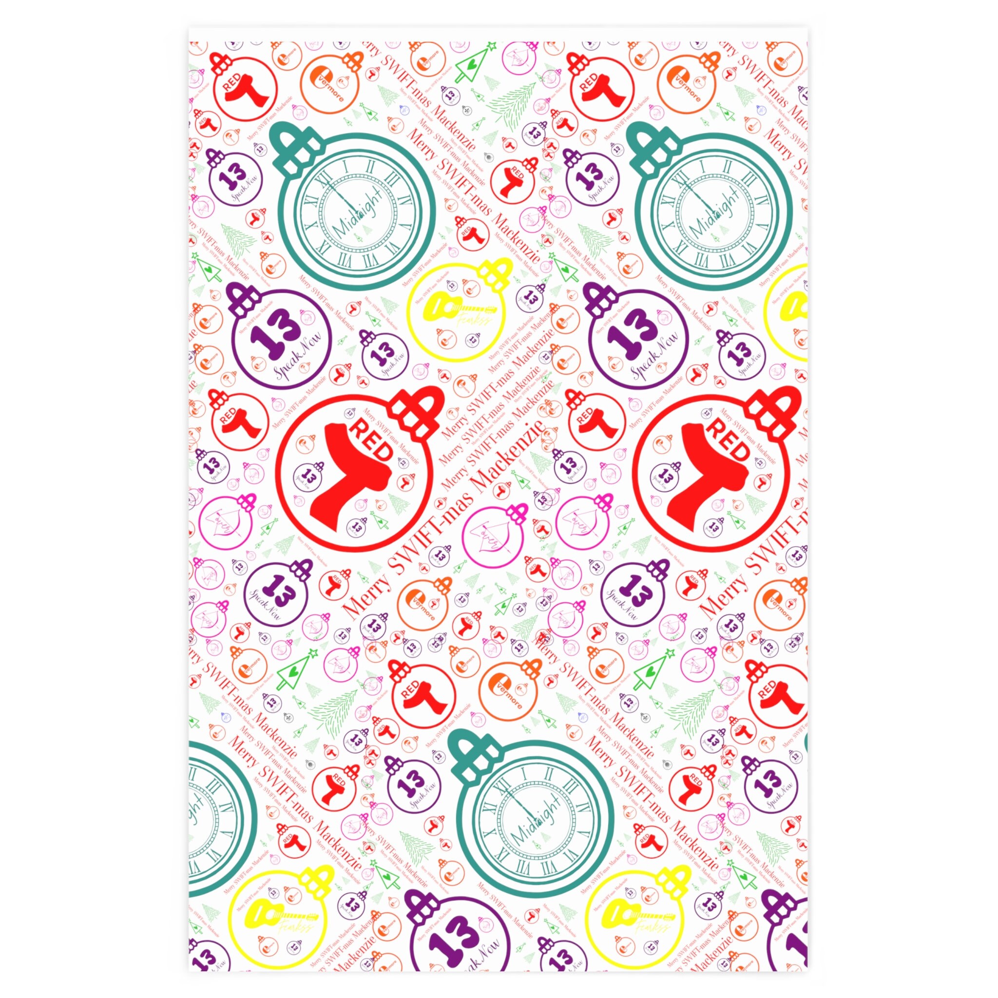 Personalized christmas wrapping paper eras theme with name sold by ...
