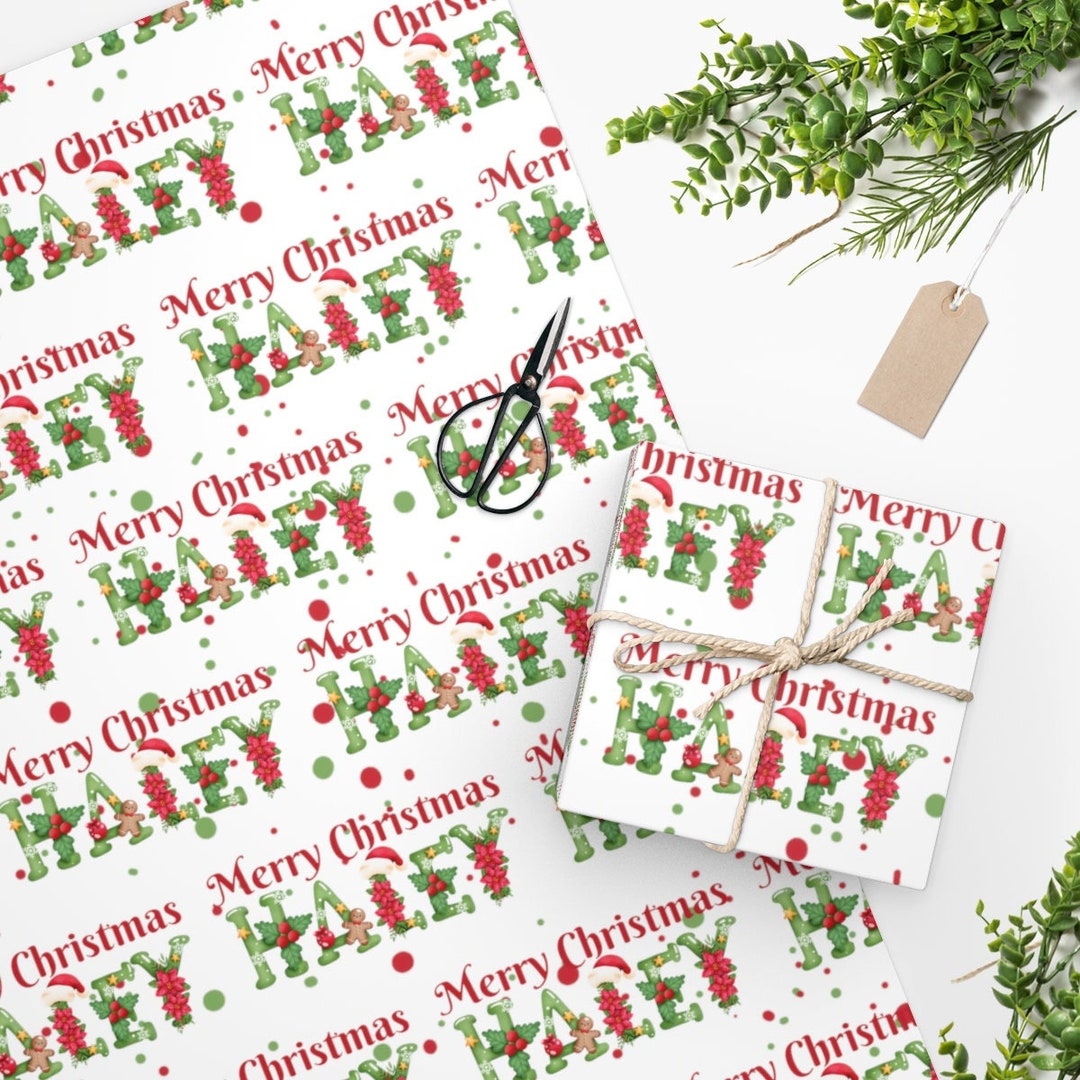 Personalized Wrapping Paper Name Christmas Holiday Etsy