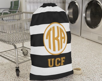 Personalized laundry college gift, high school graduation gift, Dirty clothes monogram bag designed in your schools colors