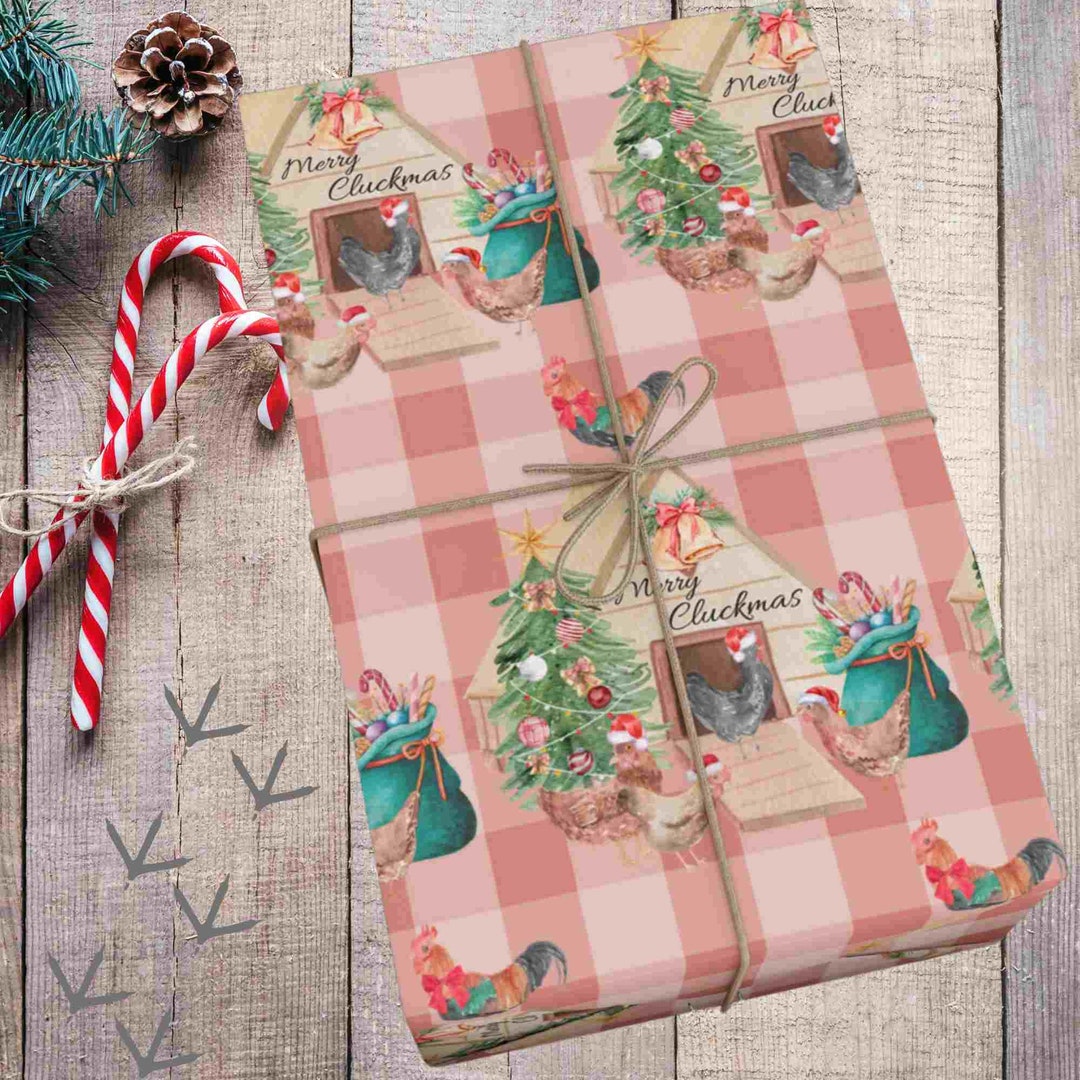 Christmas Chicken Wrapping Paper Farmhouse Christmas Country Christmas