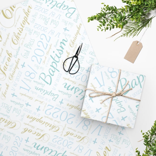 Baptism Personalized gift wrap Custom wrapping paper