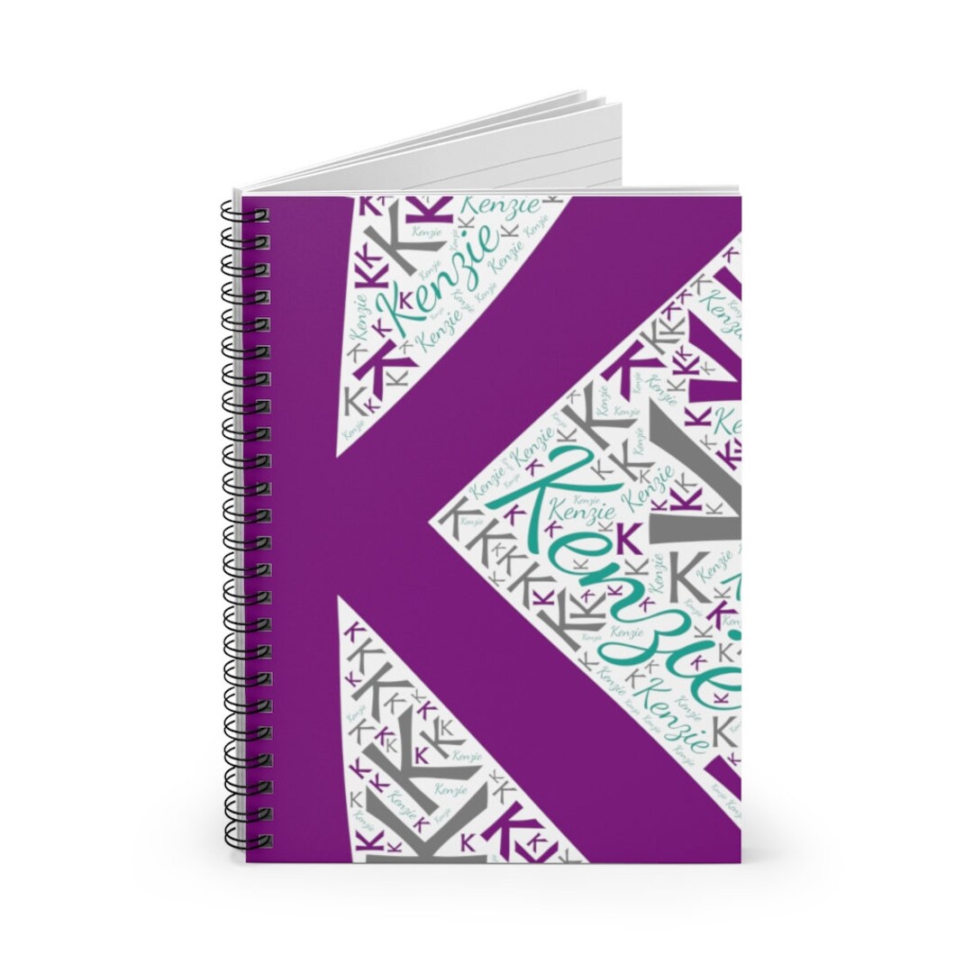 Personalized Spiral Notebook, Monogram Notebook, Initial Notebook