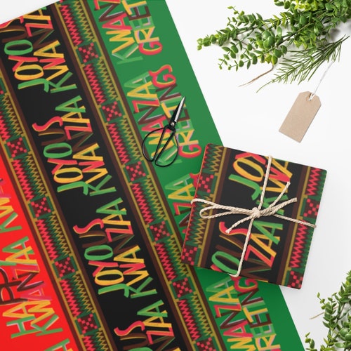 Kwanzaa Kinara Wrapping Paper Etsy