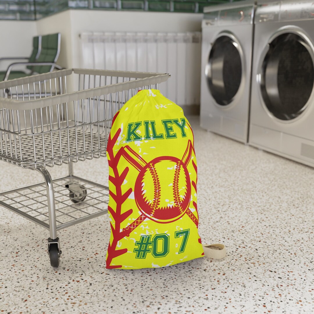 Personalize With Name Laundry Gift Bag Softball Theme, Summer Camp ...