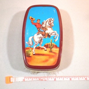 Cepillo de pelo de caballo vintage estilo vaquero Mid-Century
