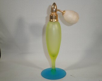 Tiffin Glass Vaseline Uranium Satin Perfume Atomizer - Works
