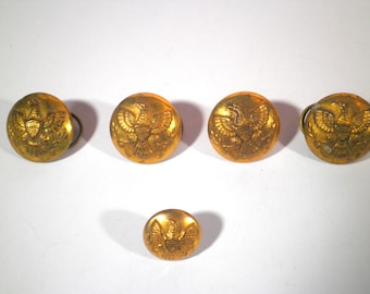 Antique Scovill Waterbury Military Brass Buttons, c.1880s Selection Listing
