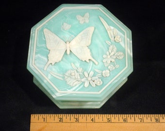 Vintage Incolay Butterfly Trinket Box - Cast Art Industries