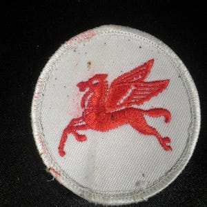 Écusson vintage Mobil Oil Red Pegasus Flying Horse Logo en tissu