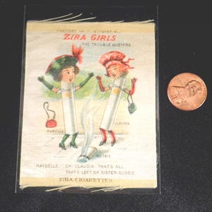 Zira Cigarettes 1910 ZIRA GIRLS Silk Print Mabelle, Claudia and Gussie