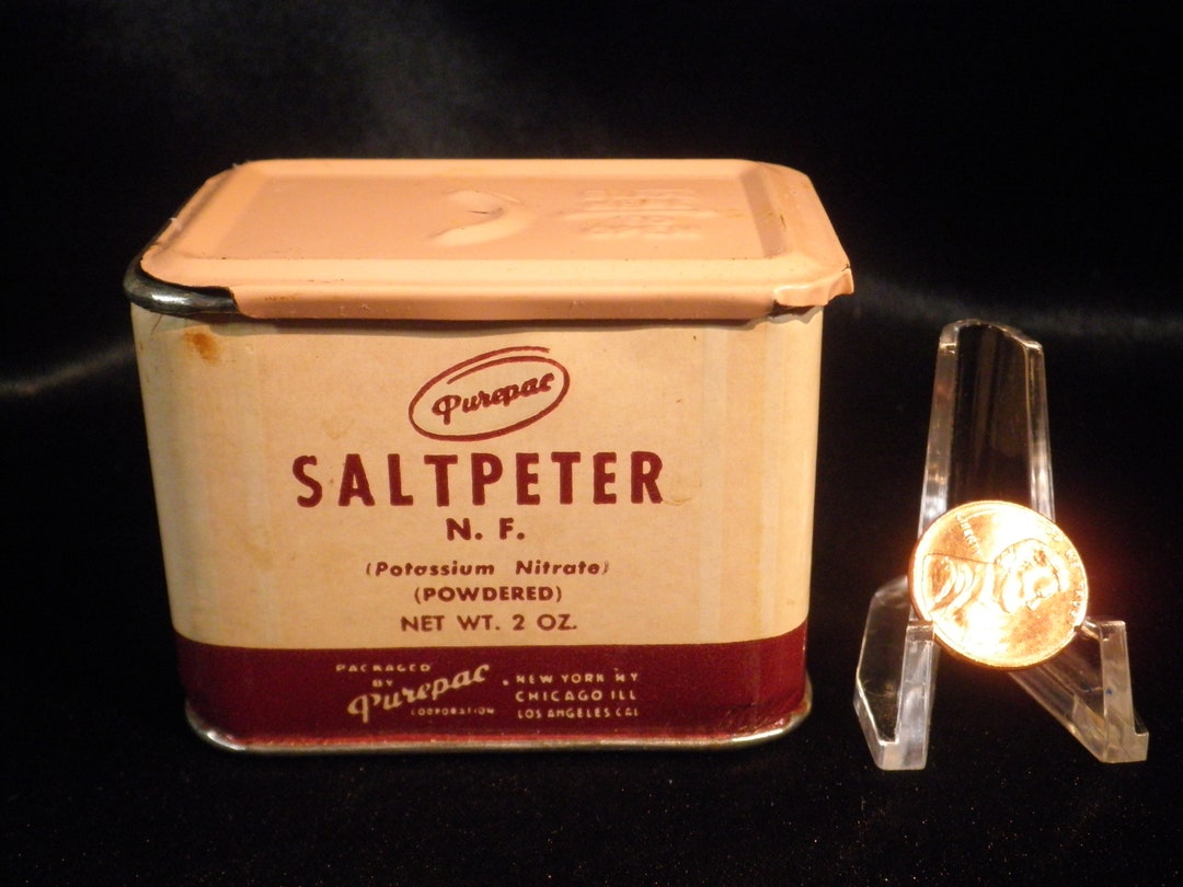 Purepac 1940's Saltpeter 2 OZ Tin Can Etsy