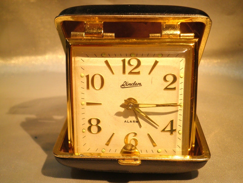 Vintage LINDEN JAPAN Travel Alarm Clock Wind up Glow Black Etsy