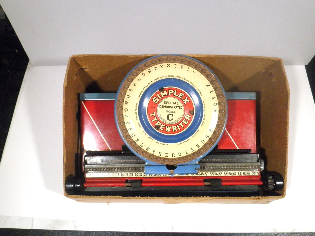 Vintage Simplex Special Demonstrated Model C Typewriter in Original Box ...