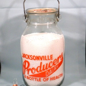Large Vintage Jacksonville Producers Dairy Milk Bottle