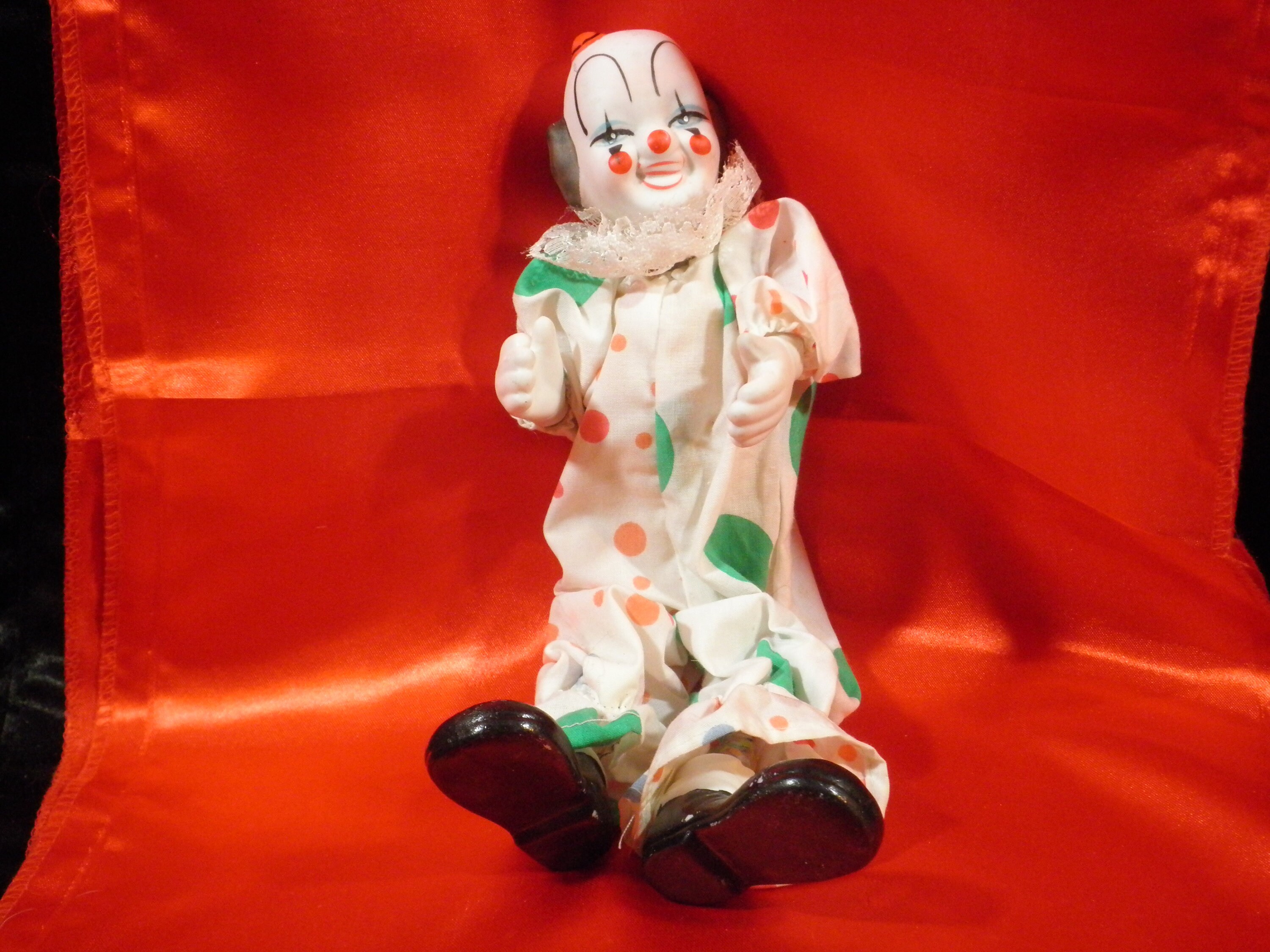 Vintage HandPainted Clown Doll With Bisque Head Hands & Etsy